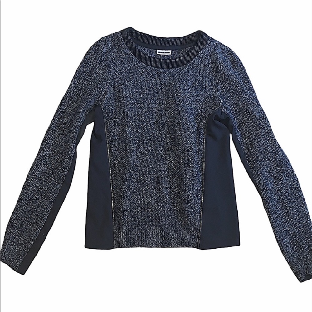 Noisy may knit and leather sweater blouse